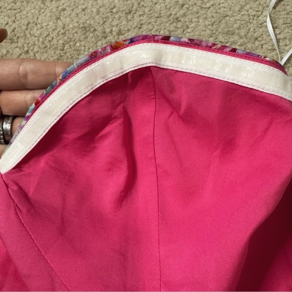 Amanda Uprichard Mini Dress One Shoulder Floral Watercolor Cotton Size Large - Picture 9 of 16